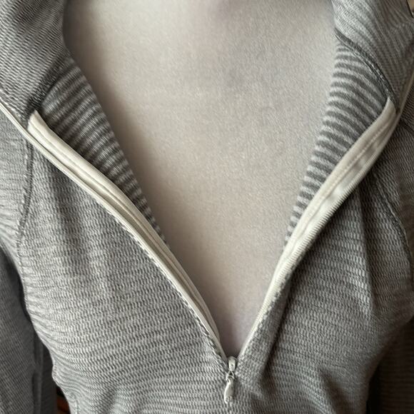 Lululemon Runderful 1/2 Zip Mini Check Pique White Heathered Slate Size - Picture 8 of 15